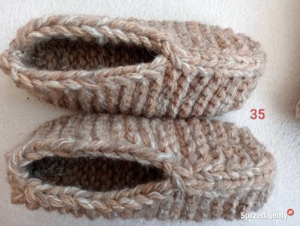 Komplet2 pary grubych wełnianych kapci 3640 Złotów