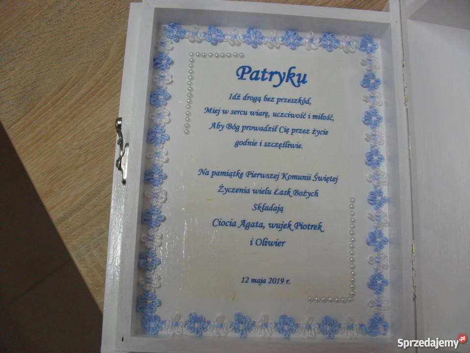 Pudełko szkatułka księga decoupage I Komunia Dekoracje i ozdoby Bochnia
