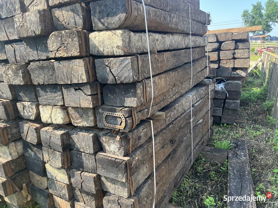 Podkłady drewniane dębowe słupki bale palisada Majaczewice