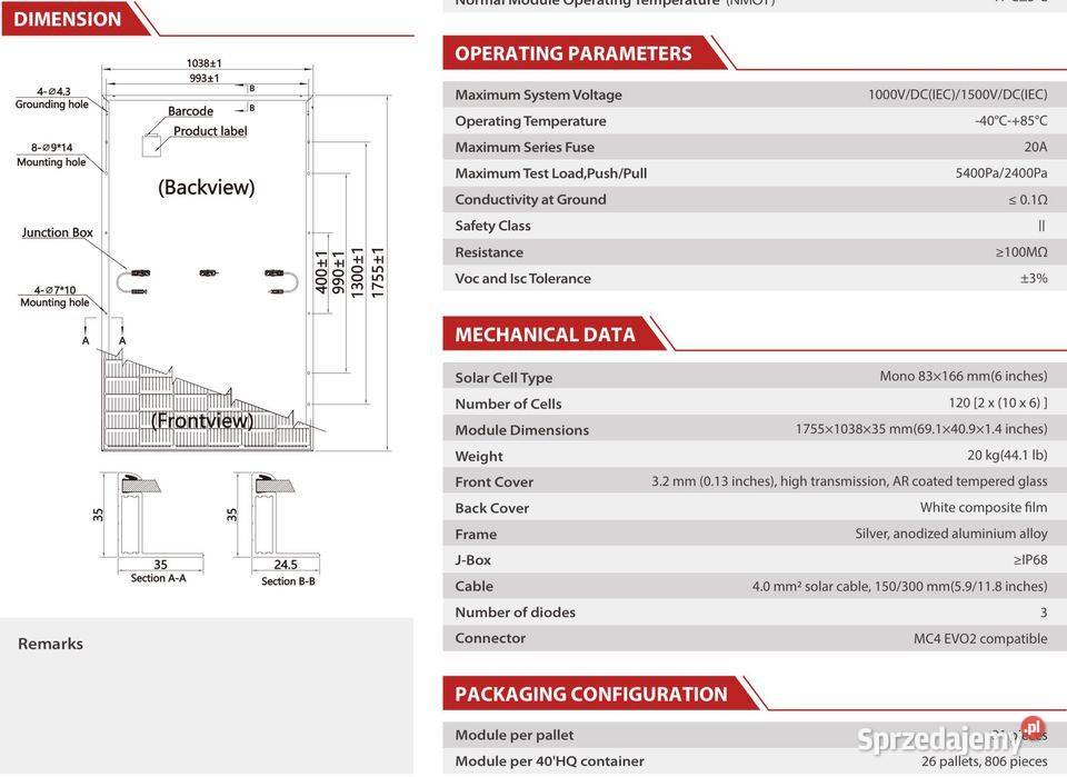Panel Fotowoltaiczny Jetion 380W Black Frame 189 małopolskie