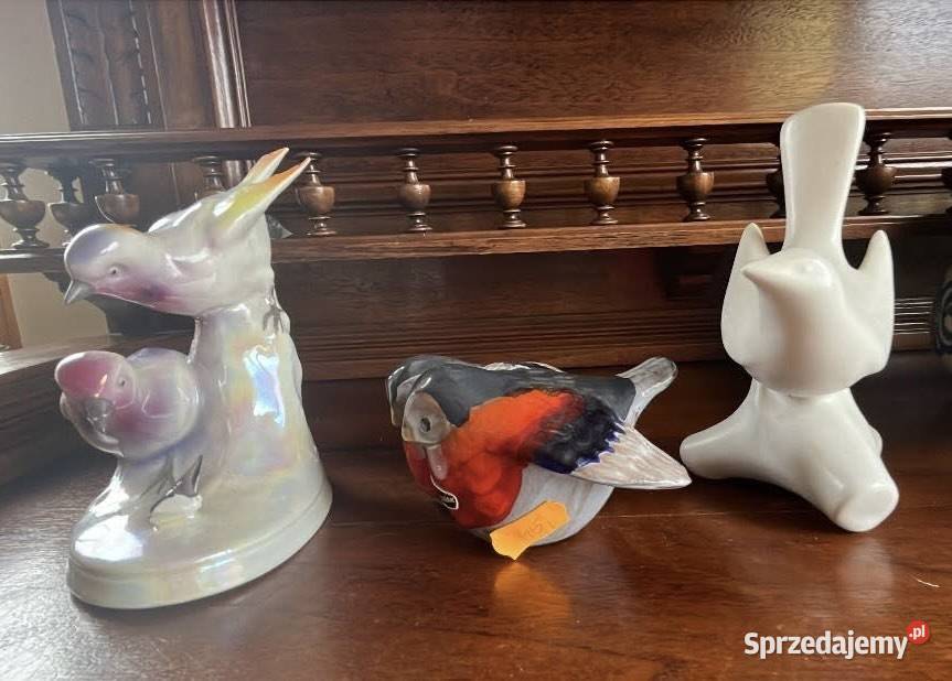 Ceramiczna figurka dwa gile sygnowana Johansson pomorskie Gdańsk