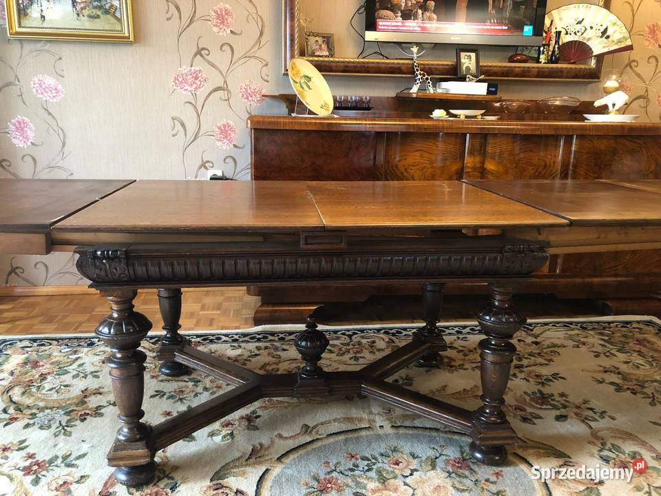 antyczny stół i sześć krzeseł Wałbrzych sprzedam