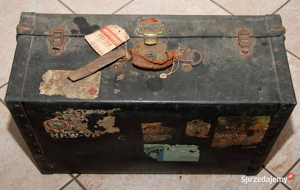 Zabytkowa stara skórzana zgrabna walizka mazowieckie