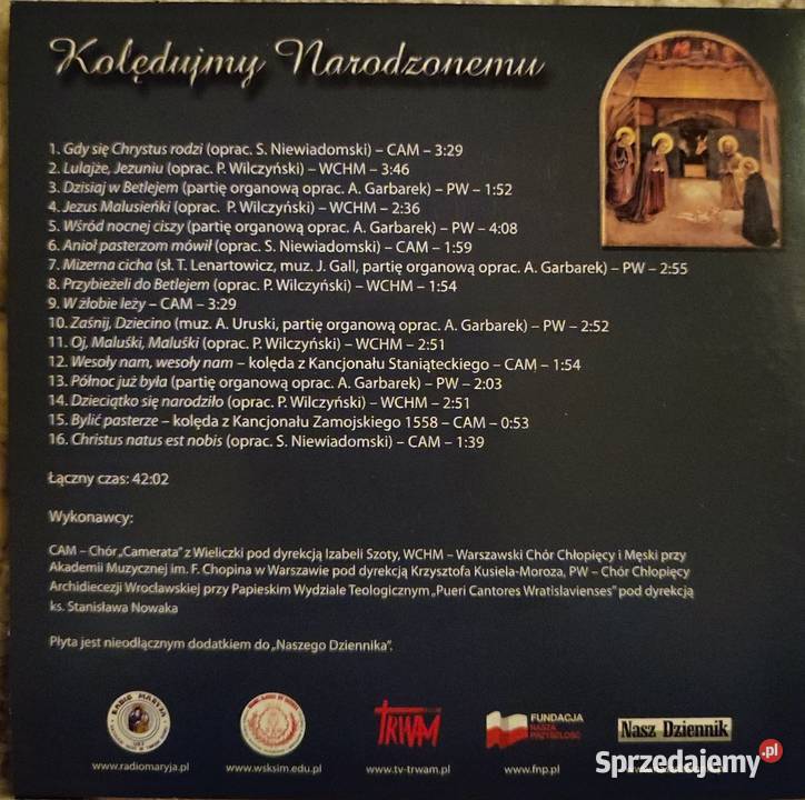 Kolędujmy Narodzonemu płyta audio 16 kolęd
Płyta 1 płyta Białystok
