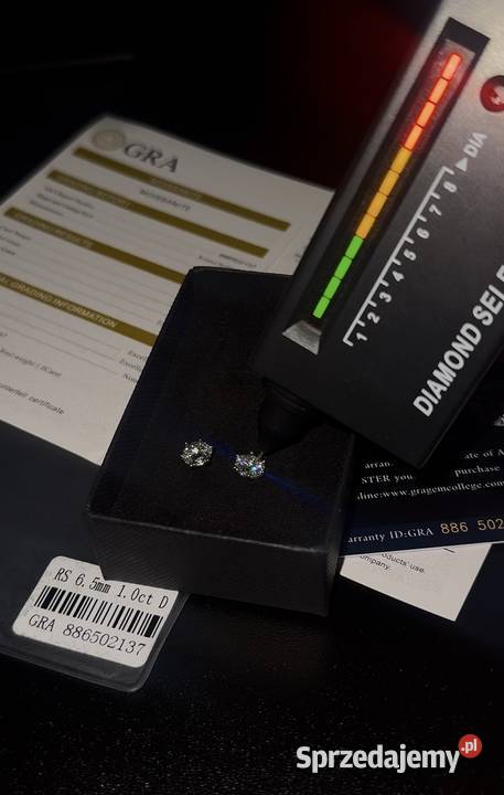Kolczyki moissanite earrings sztyfty vvs1 srebro Bielany Wrocławskie