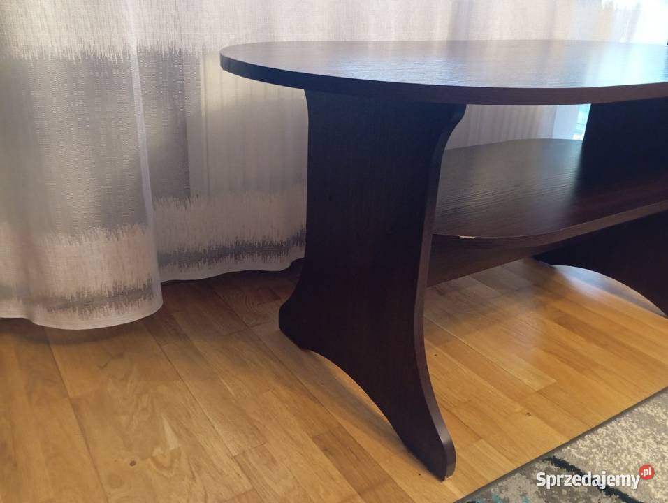 Stolik kawowy ława brązowy owalny 120 x 60 Lublin