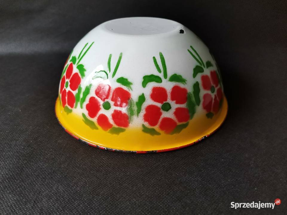 Stara misa w kwiaty emalia Silesia Rybnik PRL Katowice sprzedam