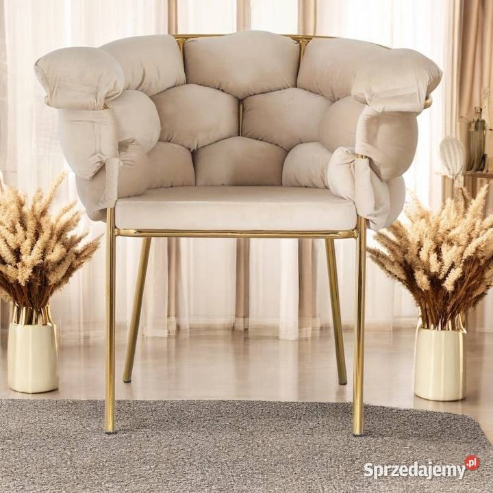 Beżowe Krzesło Tapicerowane Ballon Wysyłka 24H wielkopolskie