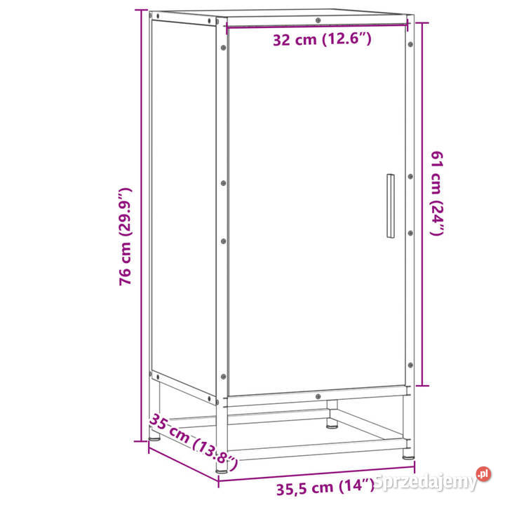 Szafka szary dąb sonoma 355x35x76 materiał Warszawa sprzedam