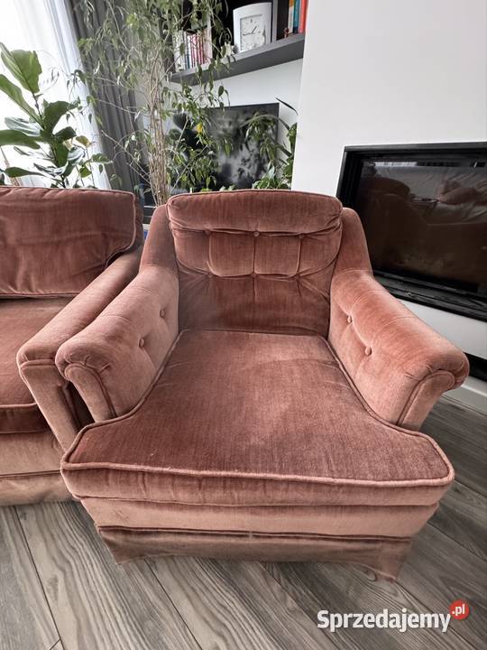 Vintage Sofa i trzy fotele mazowieckie Łomianki Dolne