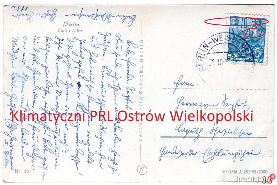Pocztówka Post card Berlin Stalin Allee znaczek Bielsko-Biała
