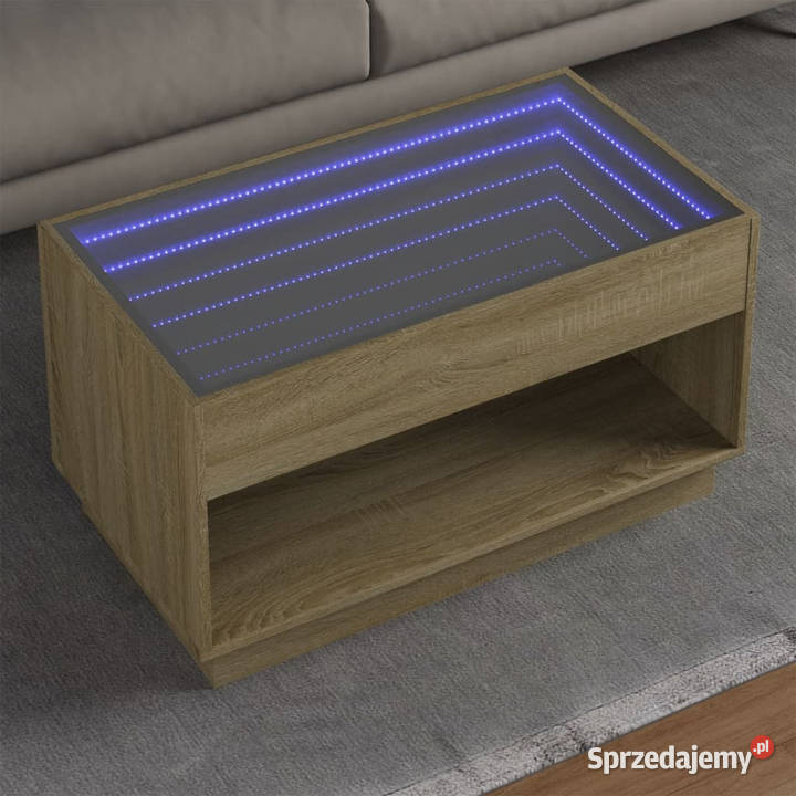 Stolik kawowy z LED Infinity dąb sonoma 90x50x50 Warszawa