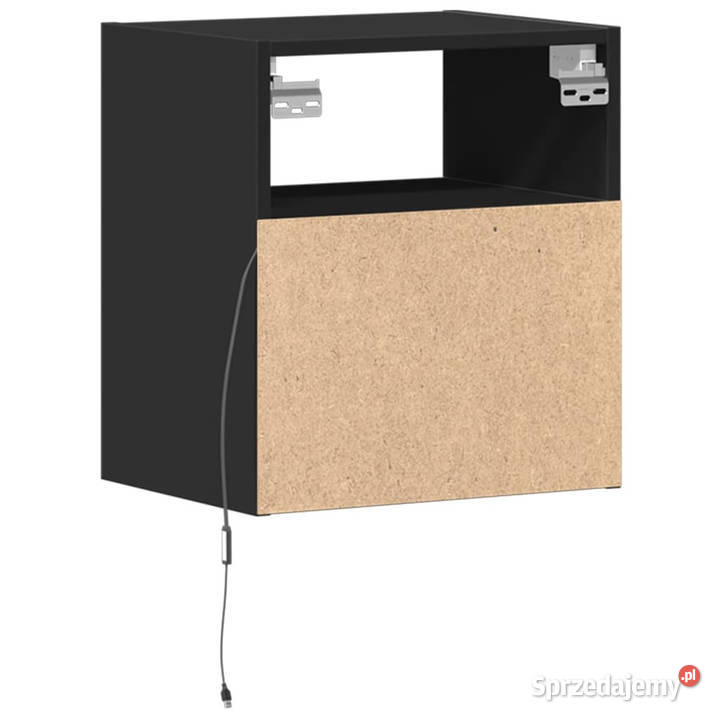 Ścienne szafki TV z LED 2 czarne 41x31x45 Warszawa sprzedam