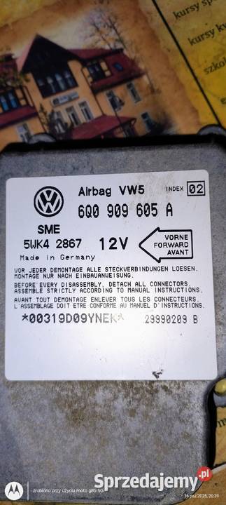 6Q0 909 605 A sensor poduszek airbag Beetle Części samochodowe