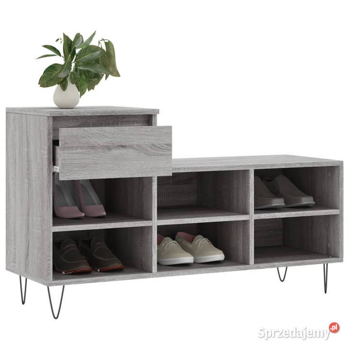 Szafka na buty szary dąb sonoma 102x36x60 mazowieckie Warszawa