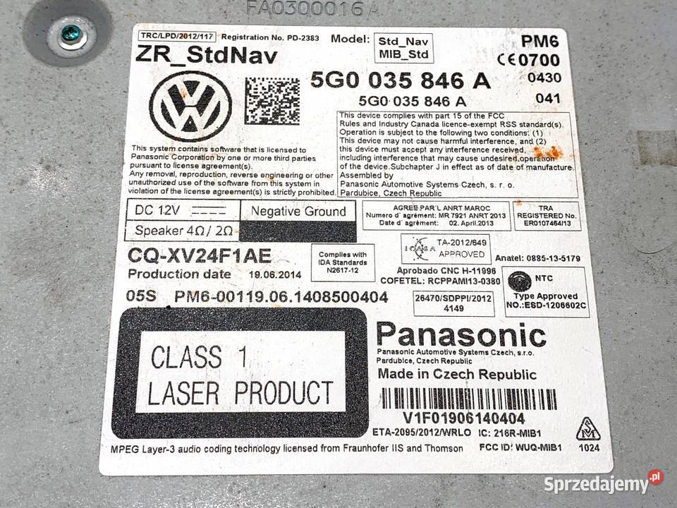 CZYTNIK NAWIGACJI VW GOLF VII Nawigacje fabryczne