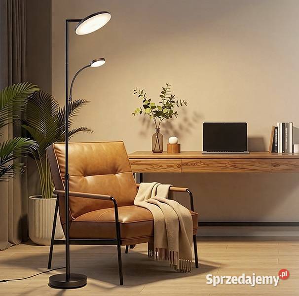 Lampa podłogowa z lampką regulowana wysokość Golina