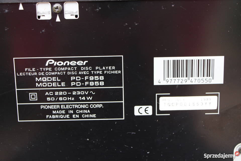Odtwarzacz CD 101 płyt Pioneer PDF958 pomorskie