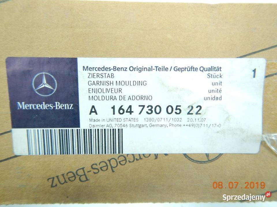 LISTWA DRZWI LEWY TYŁ MERCEDES W164 0511 ASO lubelskie