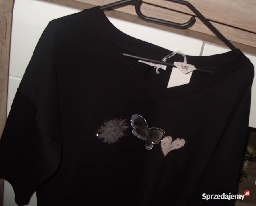 Bluzko Bluza 34 Rękaw Kwiatek Serce Motyl r ML Rawicz sprzedam