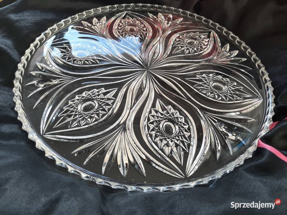Duża patera kryształowa