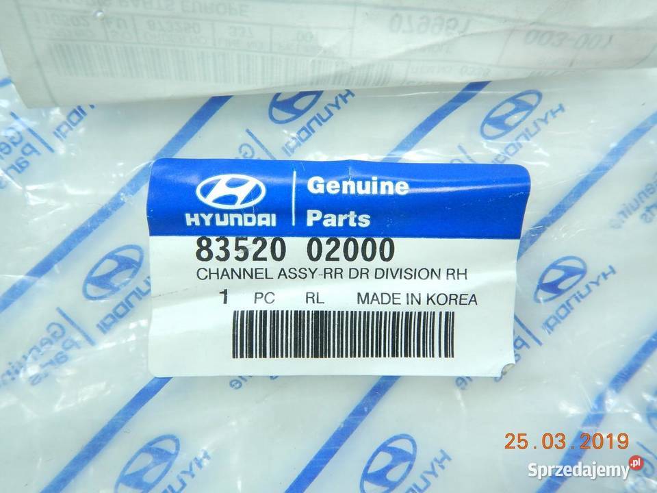 PROWADNICA SZYBY DRZWI TYŁ PRAWY HYUNDAI ATOS