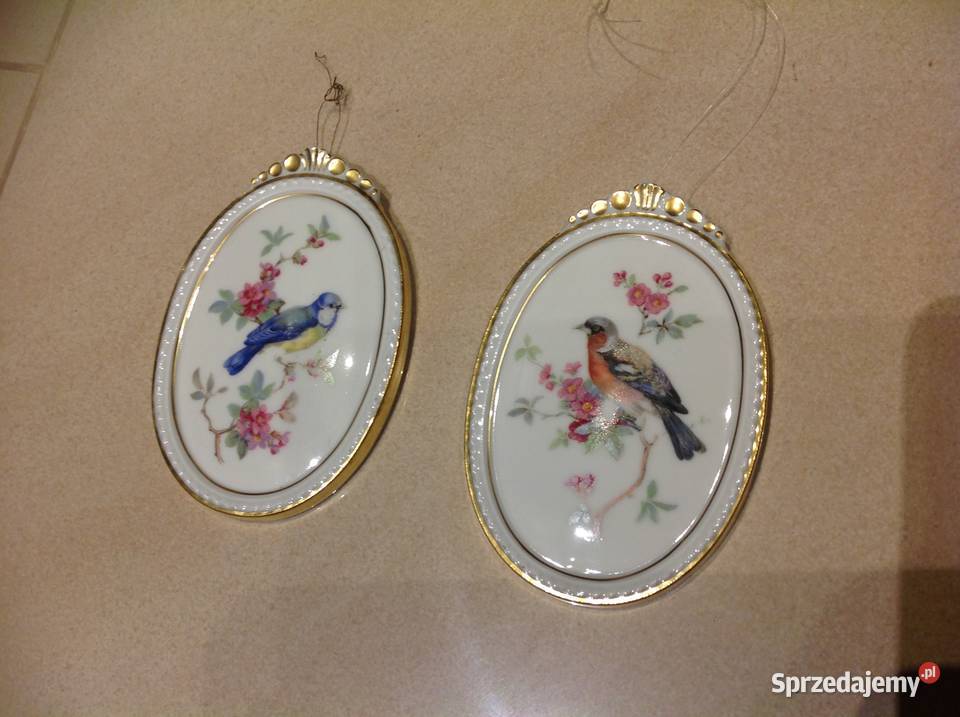 Stary Porcelanowy Obrazek KAISER WGERMANY Vógel Nowa Sól