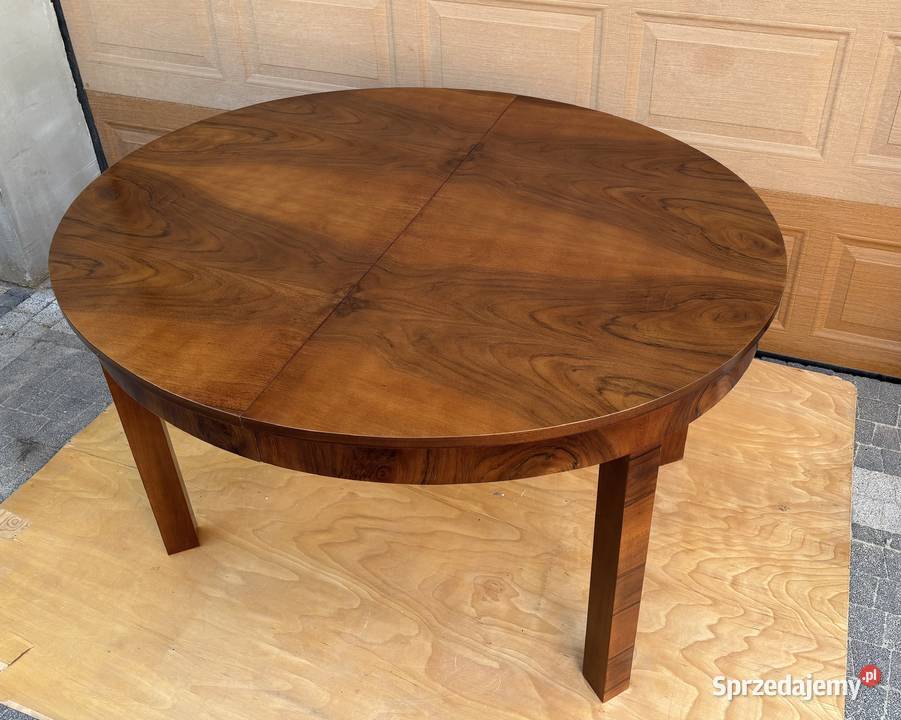 Stół Owalny Orzech 137x120 ART DECO Rozkładany mazowieckie Warszawa