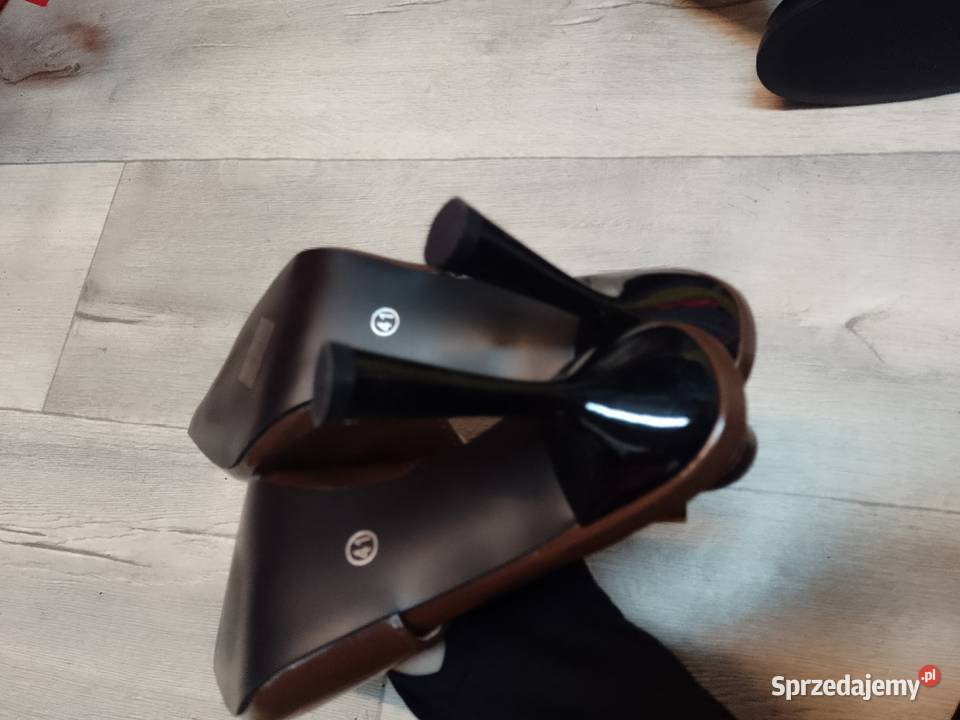 41 Brązowe czekoladowe czółenka wieczorowe z skóra ekologiczna Kraków