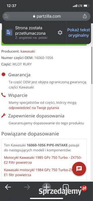 Kawasaki GPZ 750 Turbo Kolanko Kolektor Wydechu Poznań