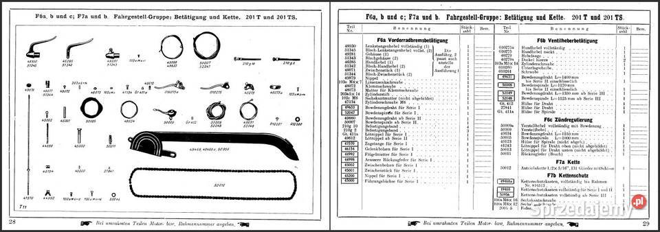 Nsu 201 T und 201 Ts Ersatzteil Liste Lębork
