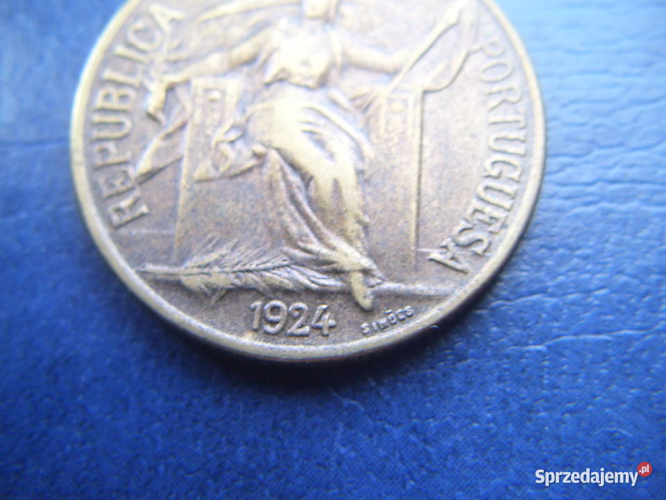Stare monety 1 eskudo 1924 Portugalia Numizmatyka Lesko