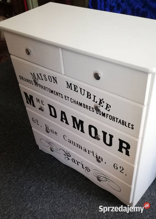 Komoda sosnowa biała renowacji styl vintage 37.2cm Komody Szczecin sprzedam