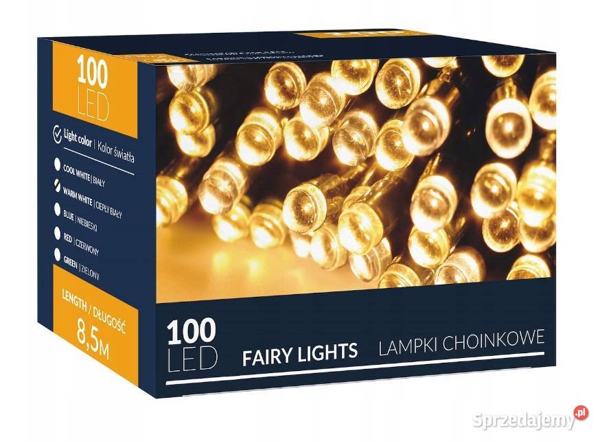 LAMPKI 100LED NA CHOINKĘ ZEWWEW BIAŁE CIEPŁE 85M Kielce