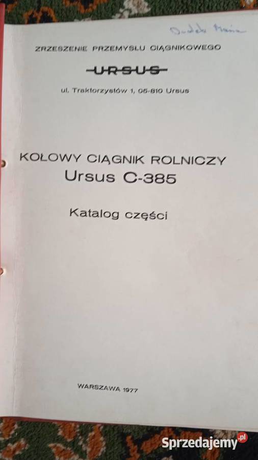 Katalog części zamiennych ciągnik rolniczy Ursus lubelskie