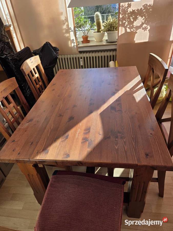 Drewniany stół jadalniany i 5 krzeseł Wrocław