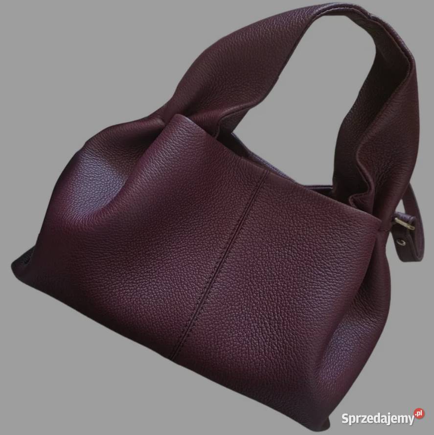 Polene Torebka neuf taupe chmurka bordo burgund Wrocław