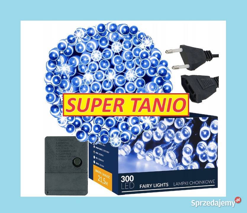 LAMPKI 300LED NA CHOINKĘ ZEWWEW NIEBIESKIE 215M wielkopolskie Poznań