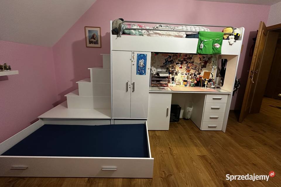 Łóżko piętrowe szafa biurko dodatkowe spanie Chojnice