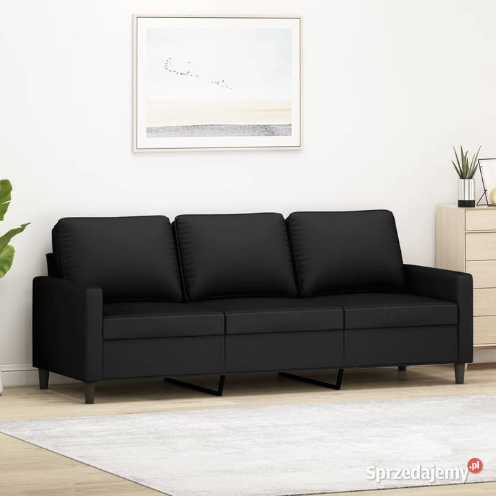 Sofa 3osobowa czarny 180 tapicerowana aksamitem mazowieckie Warszawa