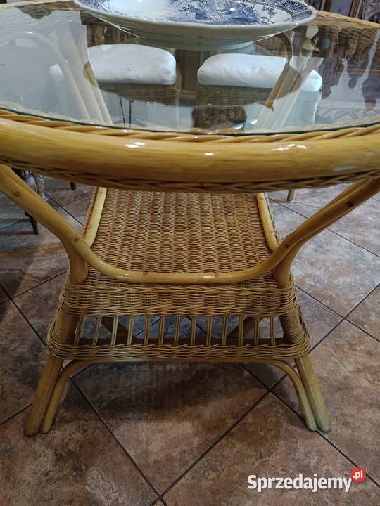 Zestaw ratanowy stół i dwa krzesła Lipno