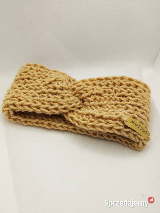 Opaska turban alpaka 25 wełna 25 handmade jasny Olsztyn sprzedam