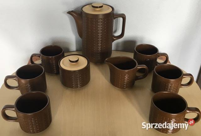 Vintage Elegancki brązowy komplet do kawy Nowy Sącz