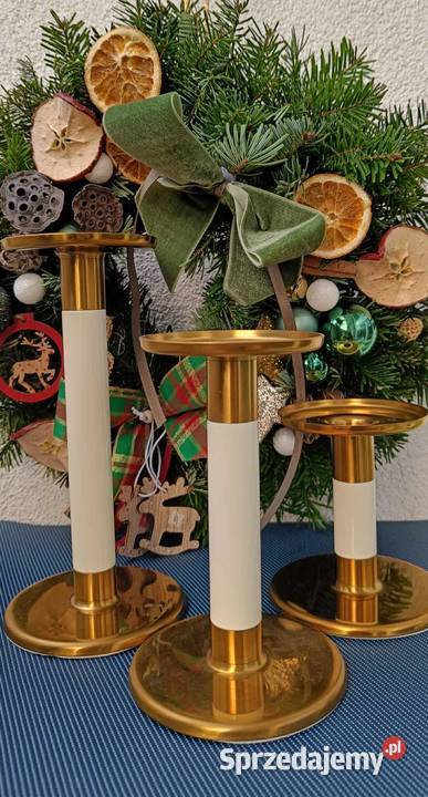 Zestaw 3 bliźniaczych świeczników o różnej mazowieckie Warszawa