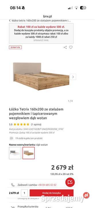 Łóżko 160x200 materac kieszeniowy nowe