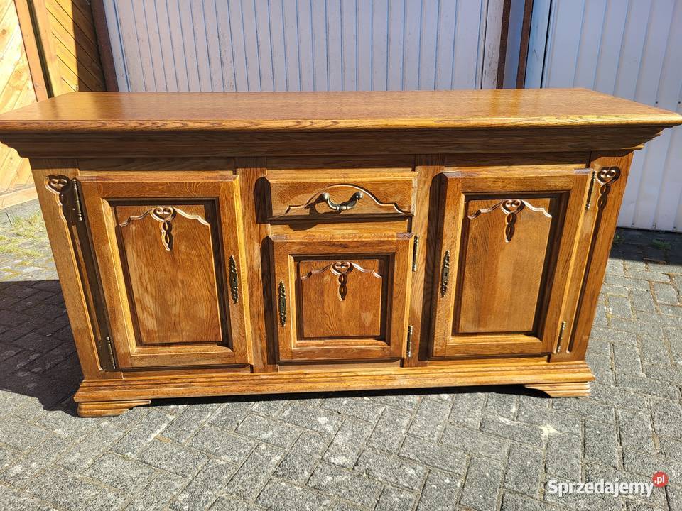 Duża komoda dębowa komoda pod telewizor dąb 90cm Sypniewo