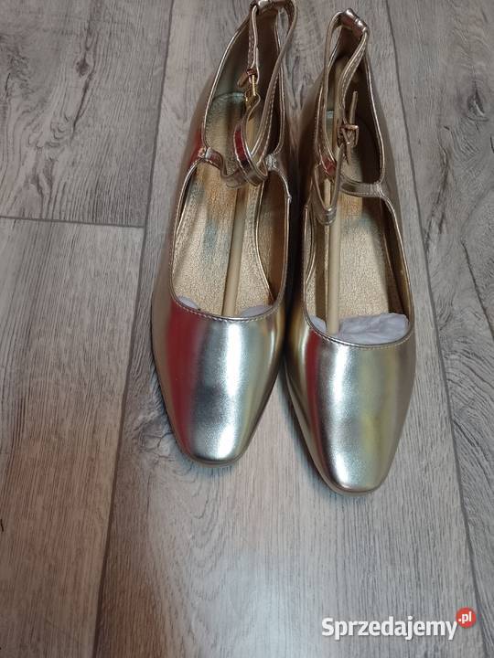 39 Złote Baleriny wieczorowe z zapięciem NOWE 25cm Kraków sprzedam