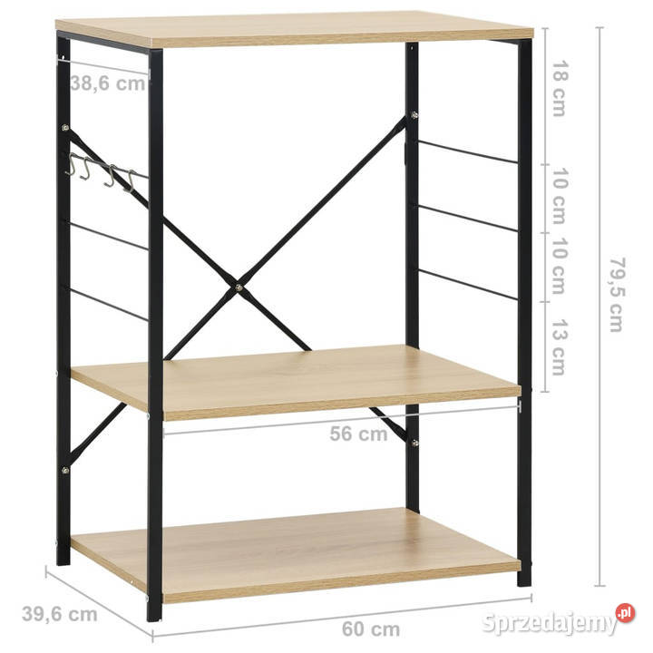 Szafka na mikrofalówkę czarnodębowa 60x396x795 Pozostałe Warszawa