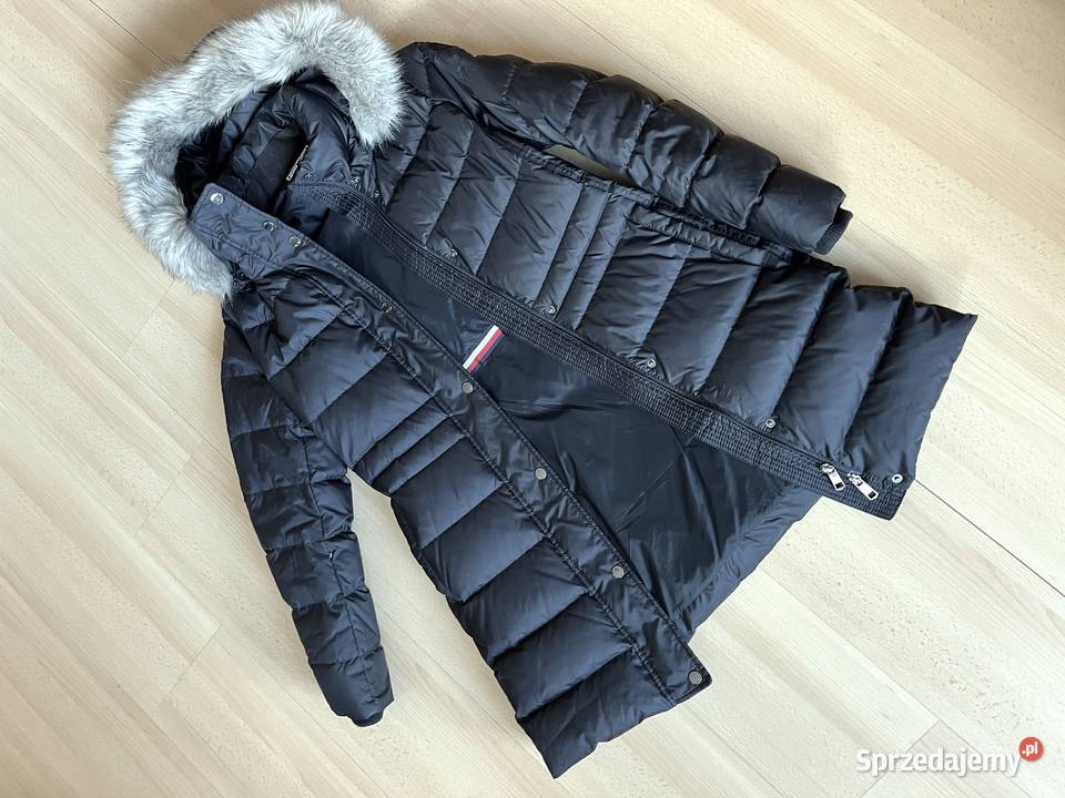 Kurtka płaszcz puchowa Tommy Hilfiger S ciemny Bez wzoru Gdańsk