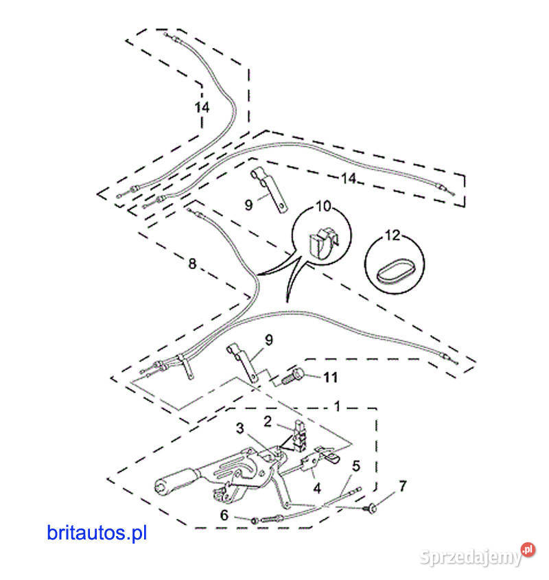 ROVER 75 MG ZT MECHANIZM HAMULCA RĘCZNEGO